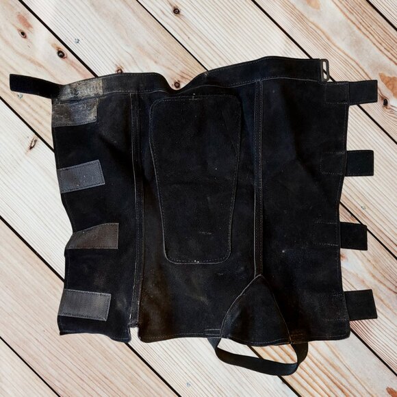 Equestrian Half Chaps Black Suede Tab Closure Womens Large - Picture 7 of 10